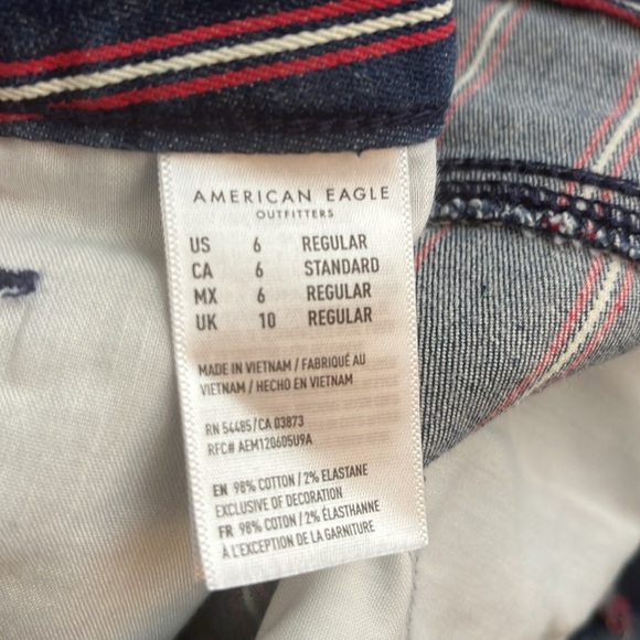 American Eagle• NWOT High Rise Striped Blue, Red and White Mini Skirt, Sz 6, - Picture 12 of 17